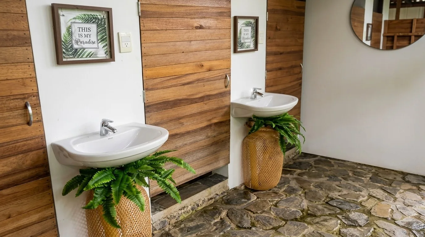 Baño compartido estilo spa