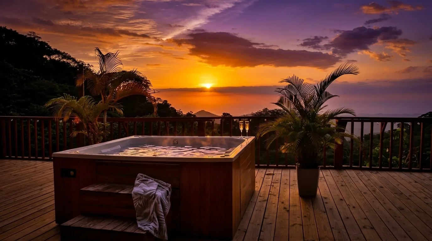 Jacuzzi al atardecer